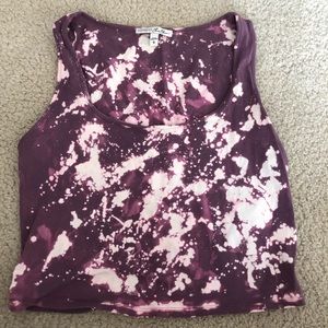 Bleach dyed purple crop top